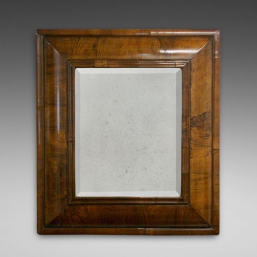 William and Mary Walnut Cushion Mirror