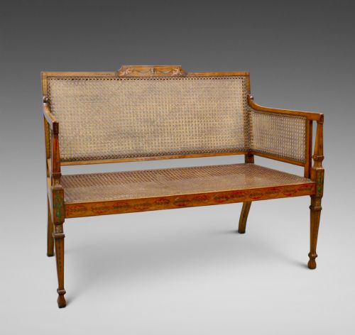 A Fine 19thc Satinwood Bergere Sofa