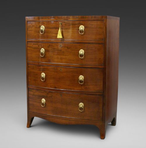 A Small Regency Bow-fronted Chest of Drawers