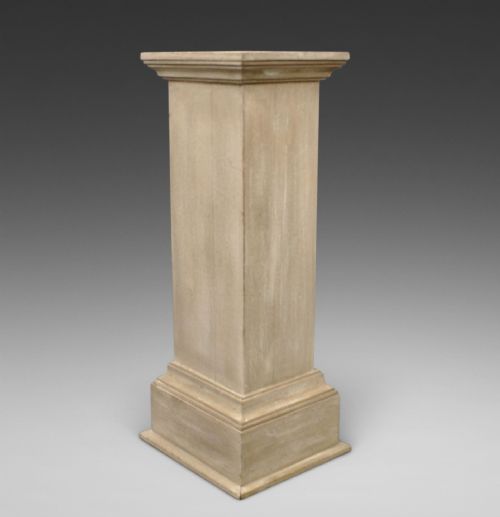 Late 19thc Limed Hardwood Pedestal.
