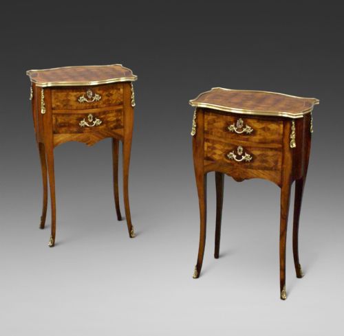 A Fine Pair of Ormolu & Parquetry Side Tables