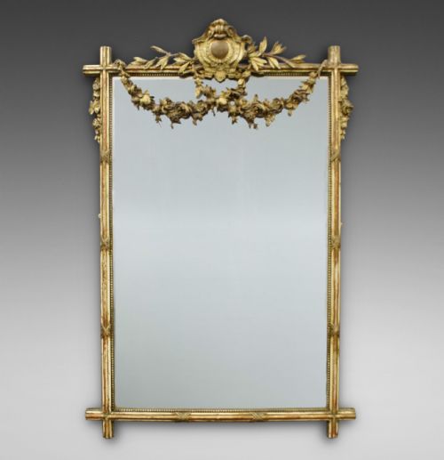 A Large Early 19th Century French Painted Mirror