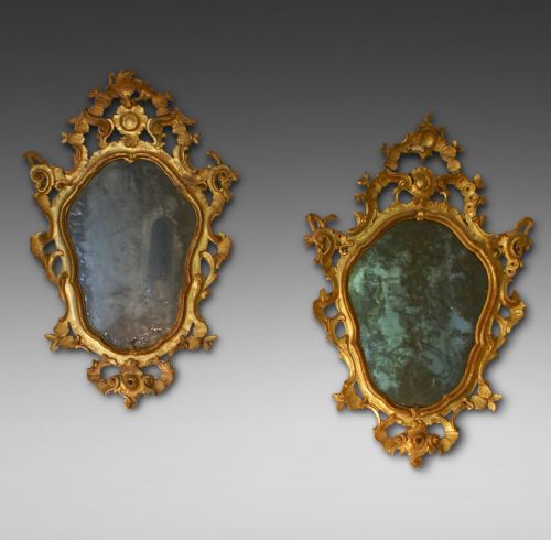 A Matched Pair of Mid 18th Century Italian Mirrors