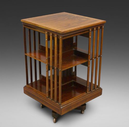 A Mahogany Iron Base Revolving Bookcase