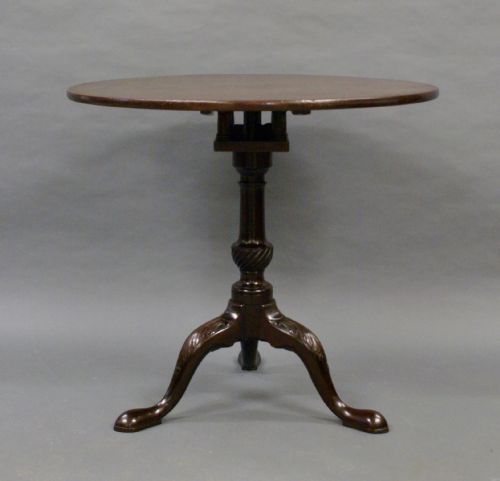 A GEORGIAN CARVED TRIPOD TABLE - ADDITIONAL PHOTO 2