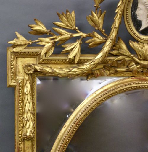 A LARGE 19THC FRENCH GILT FRAME MIRROR - ADDITIONAL PHOTO 2