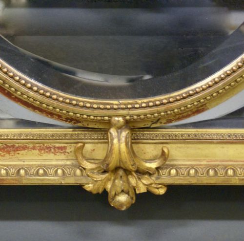 A LARGE 19THC FRENCH GILT FRAME MIRROR - ADDITIONAL PHOTO 4