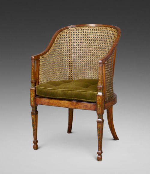 An Early 19thc Satinwood Bergere Chair