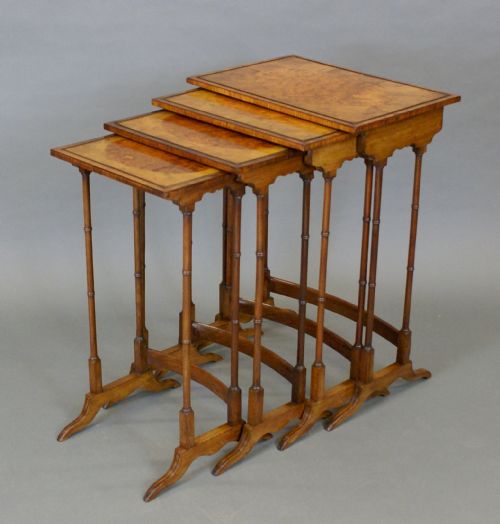 A FINE SET OF EDWARDIAN QUARTETTO TABLES - ADDITIONAL PHOTO 2