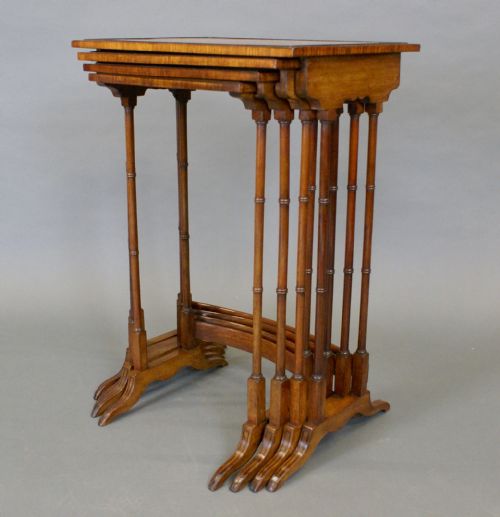 A FINE SET OF EDWARDIAN QUARTETTO TABLES - ADDITIONAL PHOTO 4