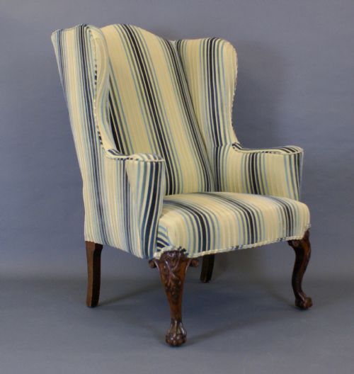 A 19TH CENTURY WALNUT WING CHAIR - ADDITIONAL PHOTO 2