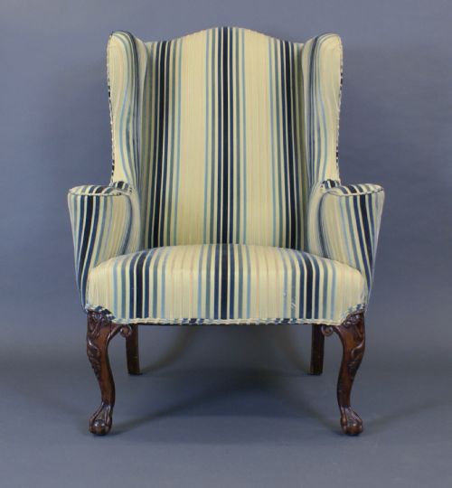 A 19TH CENTURY WALNUT WING CHAIR - ADDITIONAL PHOTO 3