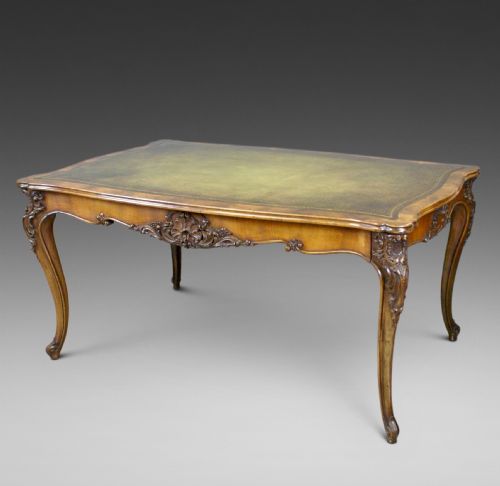 A Large 19thc French Walnut Writing Table