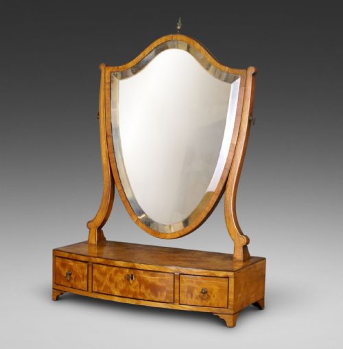 A Regency Satinwood Toilet Mirror