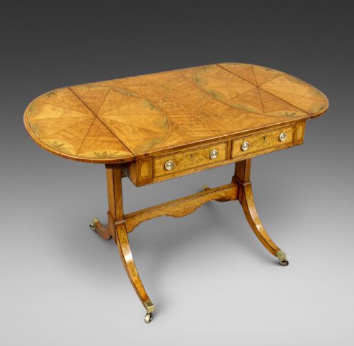An Exceptional Satinwood & Marquetry Sofa Table