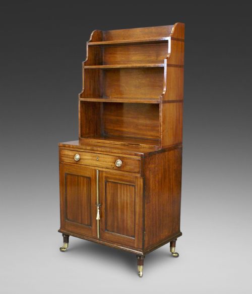 A Regency Mahogany Waterfall Bookcase