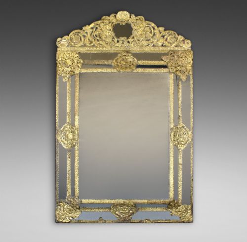 Extremely Large 18thc Flemish Repousse Mirror