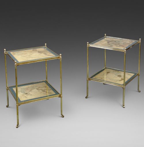 A Pair of Brass 1930'S Etageres