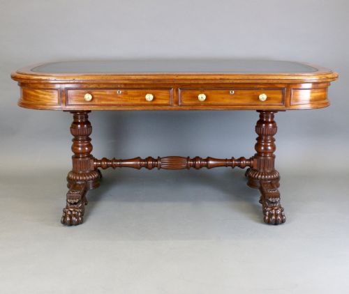 fig 1. An imposing Regency mahogany library writing table