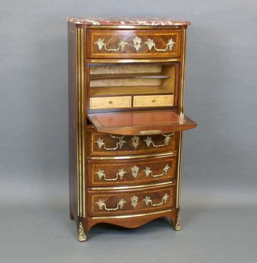 AN ATTRACTIVE FRENCH ROSEWOOD SECRETAIRE CHEST - ADDITIONAL PHOTO 1