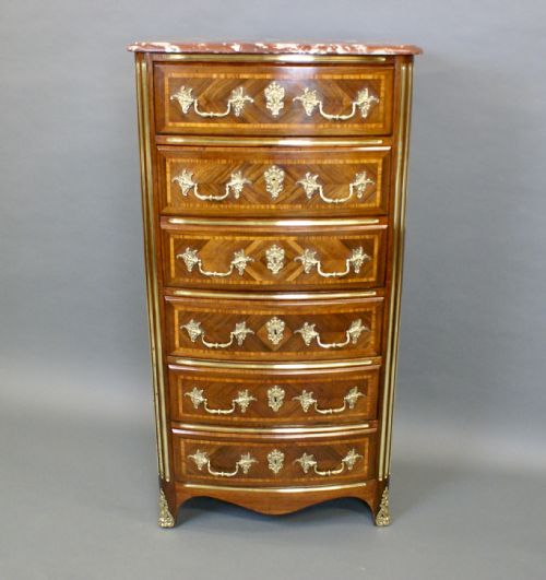 AN ATTRACTIVE FRENCH ROSEWOOD SECRETAIRE CHEST - ADDITIONAL PHOTO 2