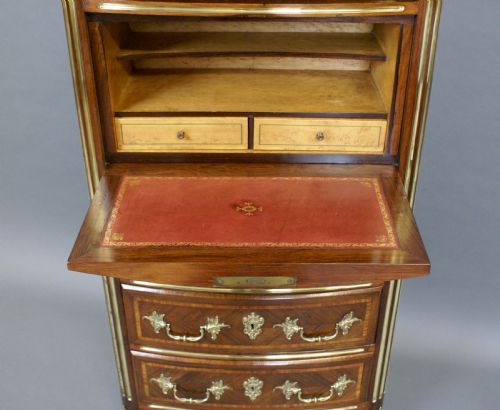 AN ATTRACTIVE FRENCH ROSEWOOD SECRETAIRE CHEST - ADDITIONAL PHOTO 3