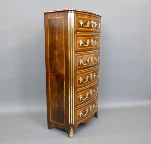 AN ATTRACTIVE FRENCH ROSEWOOD SECRETAIRE CHEST - ADDITIONAL PHOTO 5