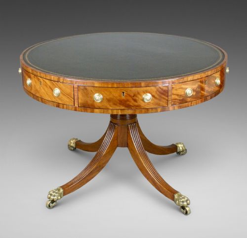 A Fine Regency Mahogany Drum Table