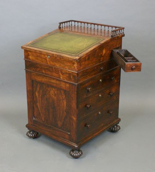 REGENCY ROSEWOOD DAVENPORT PROBABLY BY GILLOWS - ADDITIONAL PHOTO 3