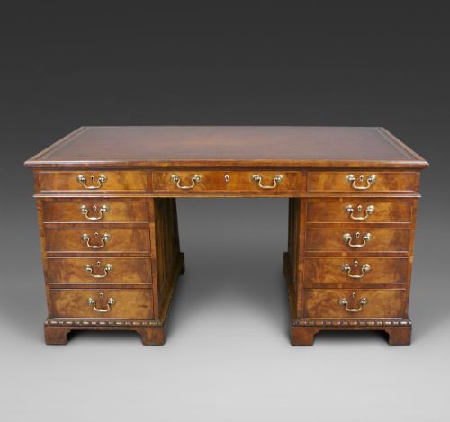 A Late 19thc Mahogany Partners Desk