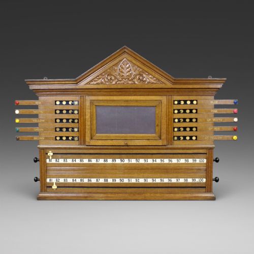 a quality pale oak snooker scoreboard - CATEGORY: ANTIQUE MISCELLANEOUS - DATED 1890