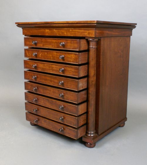 MINIATURE MAHOGANY CHEST OF DRAWERS - ADDITIONAL PHOTO 3