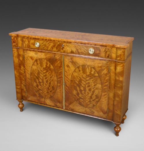 A Highly Decorative 19thc Satinwood Side Cabinet