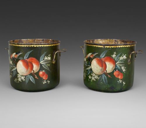 A Rare Pair of English Regency Tole Ware Jardiniere