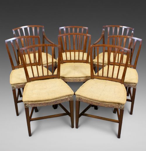 An Elegant Set of 8 Late 18thc Dining Chairs