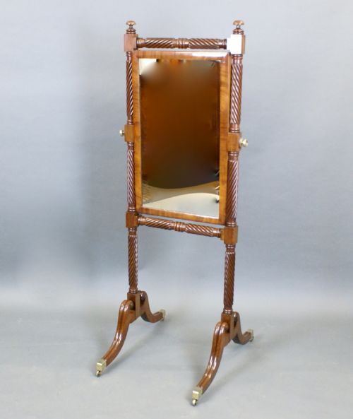 A WILLIAM IV MAHOGANY CHEVAL MIRROR - ADDITIONAL PHOTO 2