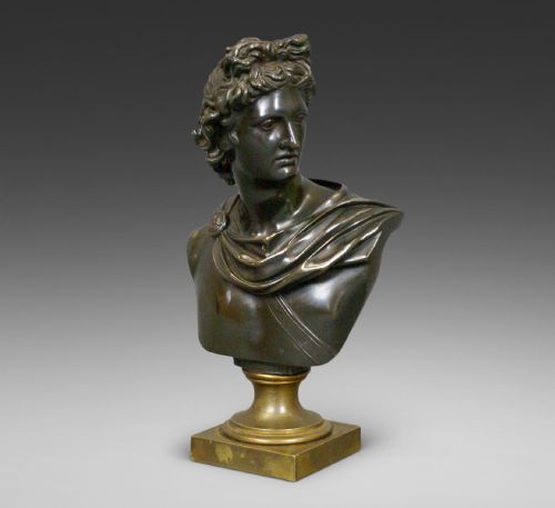 19th Century French Bronze Bust of Apollo