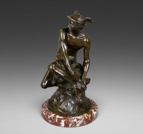 19thc French Bronze of Mercury Seated