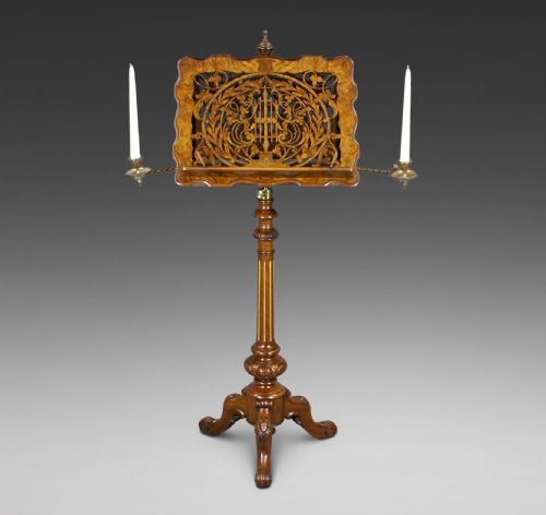 An Exceptional Quality Walnut Duet Stand