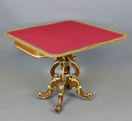A CARD TABLE BY LAMB OF MANCHESTER - ADDITIONAL PHOTO 4
