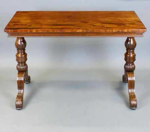 A FINE QUALITY REGENCY MAHOGANY STRETCHER TABLE - ADDITIONAL PHOTO 3