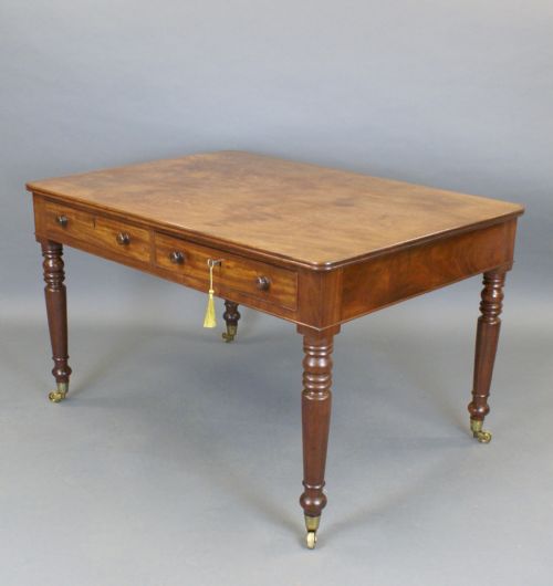 LATE GEORGE III MAHOGANY PARTNERS WRITING TABLE - ADDITIONAL PHOTO 4