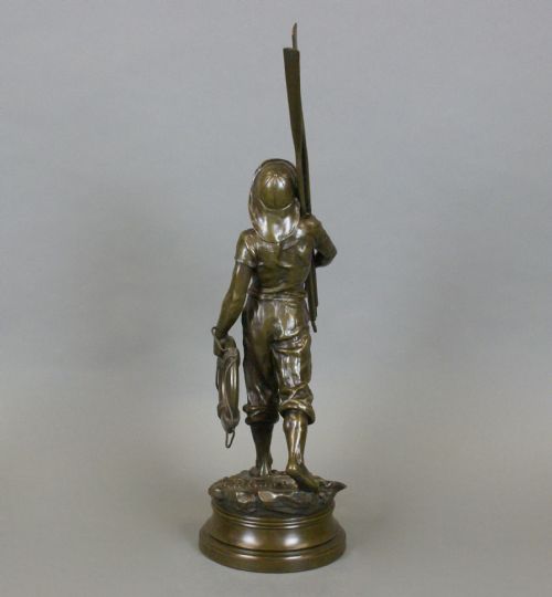 A 19TH CENTURY FRENCH BRONZE FIGURE OF A BOATMAN - ADDITIONAL PHOTO 3