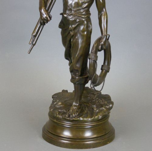 A 19TH CENTURY FRENCH BRONZE FIGURE OF A BOATMAN - ADDITIONAL PHOTO 5