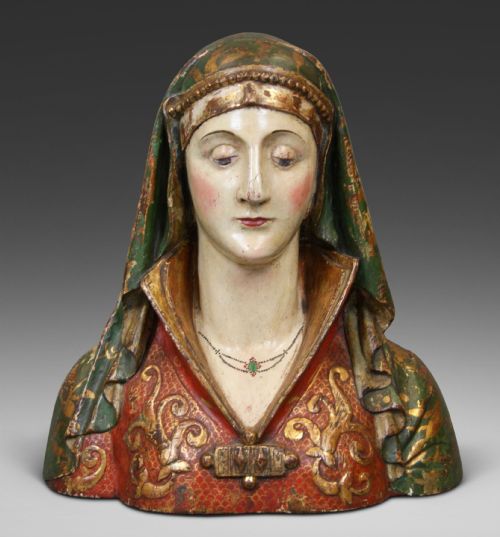 AN 18TH CENTURY ITALIAN CARVED WOODEN SAINT