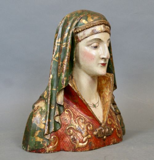 AN 18TH CENTURY ITALIAN CARVED WOODEN SAINT - ADDITIONAL PHOTO 1