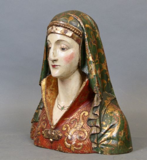 AN 18TH CENTURY ITALIAN CARVED WOODEN SAINT - ADDITIONAL PHOTO 4