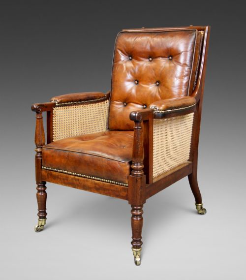 A Regency Mahogany Bergere Chair