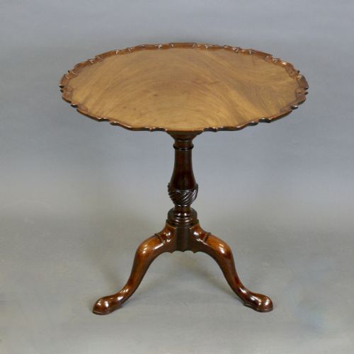 A GEORGE III MAHOGANY PIECRUST TRIPOD TABLE - ADDITIONAL PHOTO 1