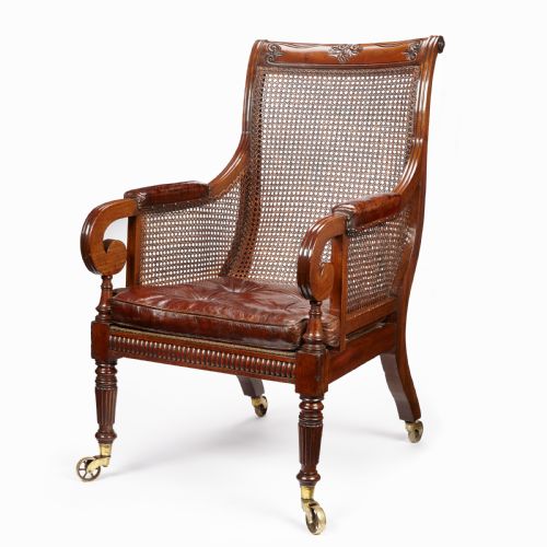 A Fine Regency Mahogany Bergere Chair